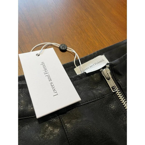 Lovers + Friends pants Georgie Faux Leather in Black X-Small asis Vegan Trousers - Picture 10 of 11